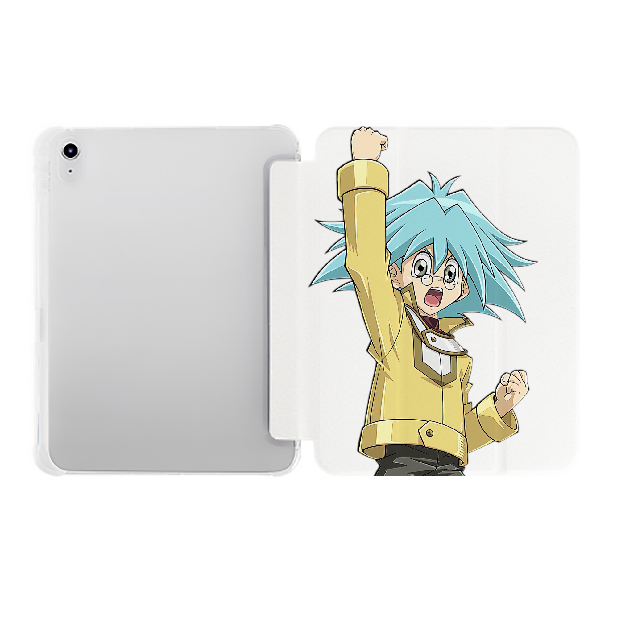 （画像用） 遊☆戯☆王 Yu-Gi-Oh! IPad ケース ペン収納付き 三つ折りスタンド PUレザー×シリコン 対応機種9.5/10.5/10.9インチ